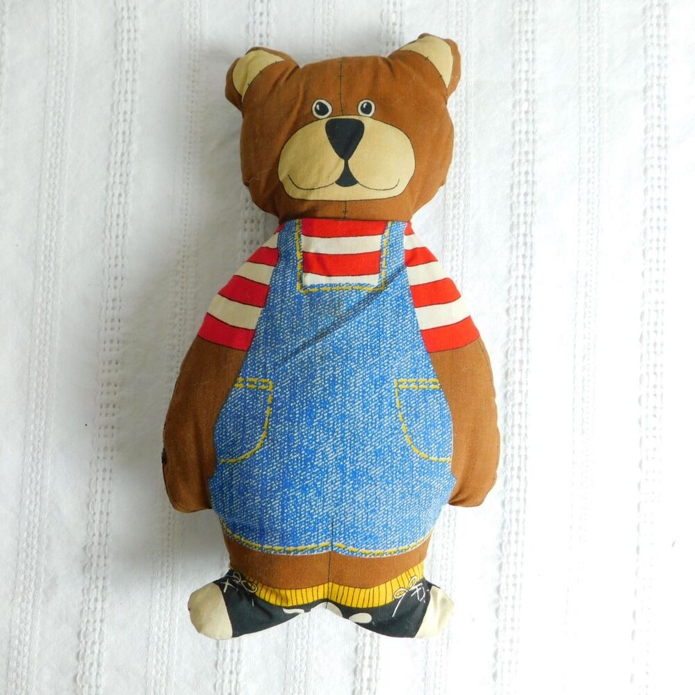 Bear Family Pillow Stuffed Plush Lot of 3, Cut & Sew Fabric 1970 Mr Mrs Vintage - Picture 7 of 14